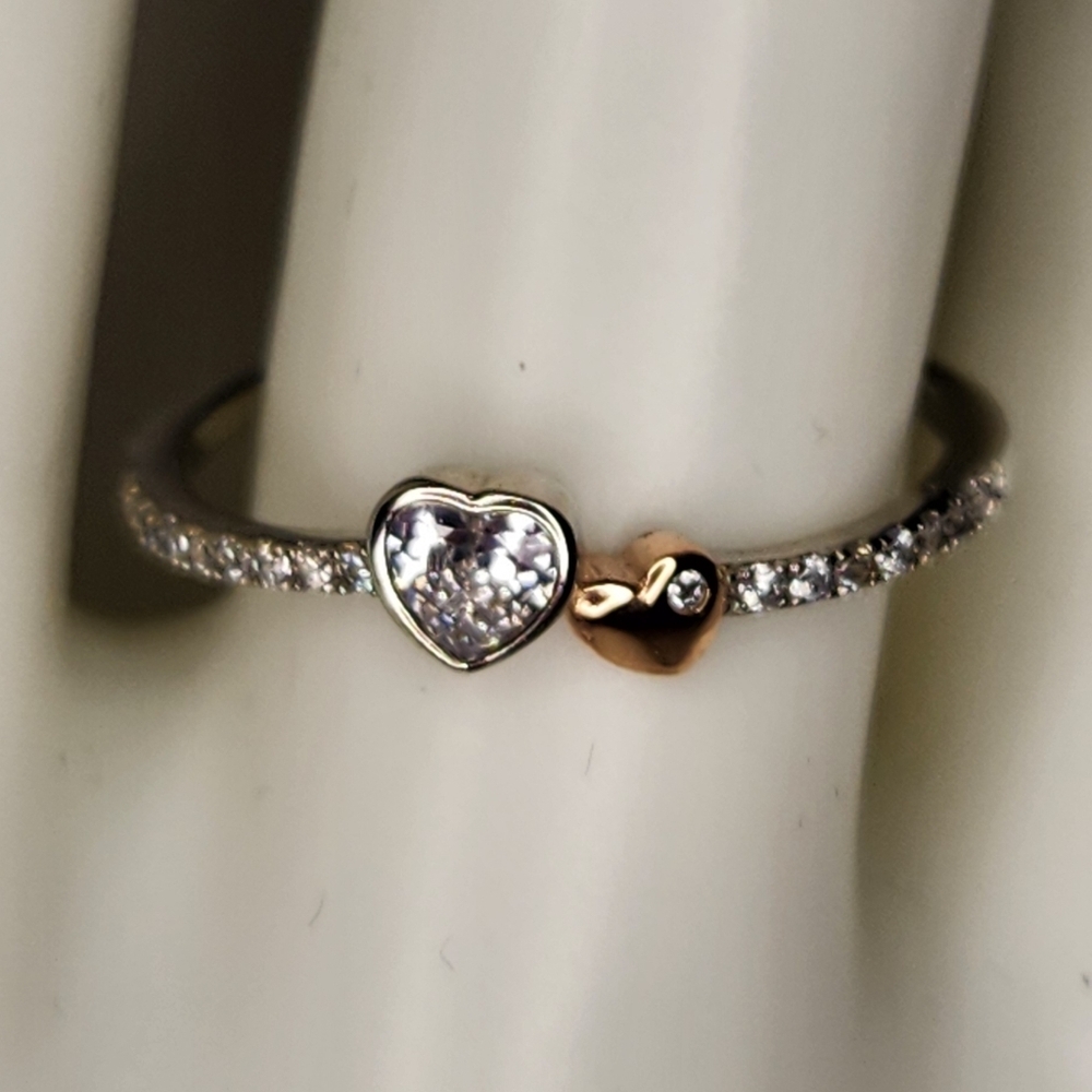 Sz.9 Valentine Sweetheart S925 Double Heart Band